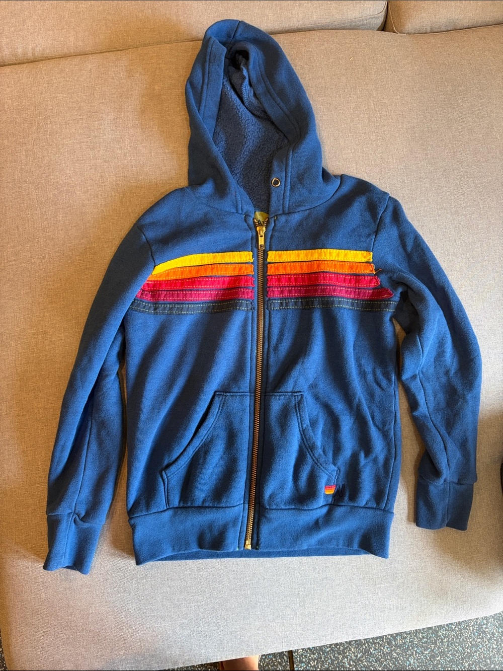 Aviator Nation Kids Navy/royal Hoodie. Sz 8